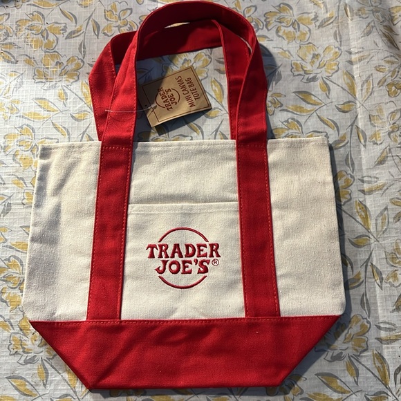 COPY - Trader Joe's Mini Canvas Tote Bag- Red - Picture 2 of 2